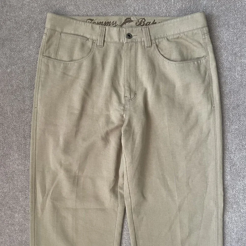 Tommy Bahama Pants Mens 34x34 Beige Khaki Lyocell Cotton Casual ACTUAL 34x31